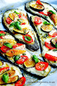 Aubergines Au Four Facon Pizza Figues Tomates Cerises Mozza Parmesan Basilic Cuisine Et Cigares Aubergine Au Four Recettes De Cuisine Alimentation
