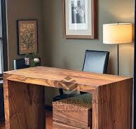 Meja Komputer Kayu Solid Minimalis Modern - Art Natural Wood