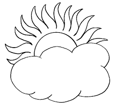 Sun and clouds coloring pages. Sun And Cloud Nature Printable Coloring Pages