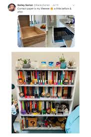 I actually used electrical tape for this project because it was the perfect size. Bailey S Recent Diy Project With Contact Paper Inspired Me To Zhoosh My Bookshelf With Contact Paper Baileysarian