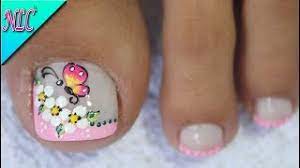 Podemos encontrarlas en muchos formatos, con más a o menos adornos, más o menos sencillas pero todas muy bonitas y femeninas. Diseno De Unas Para Pies Flores Y Mariposa Sencilla Flowers Nail Art Nlc Youtube