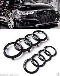 audi gloss black rear front rings badge emblems bonnet boot q3 q5 q7 a6 a7 a8 s7 badges decals emblems body exterior styl black audi gloss black badge