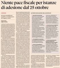 Niente Pace Fiscale Per Istanze Di Adesione Dal 25 Ottobre Studio Legale Tributario Deotto Ferrari Associati