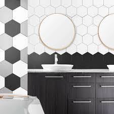 Cutting while laying out the tiles on the floor, now is a good time to make any necessary cuts to fit the sheets flat up to the wall. Mon 8x9 White Hexagon Porcelain Tile Tile For Less Utah