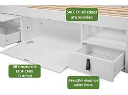 Twin beds with drawers are a versatile solution for those people who lack space in their house. Memomad Bali Storage Platform Bed With Drawers Twin Size Off White Pricepulse