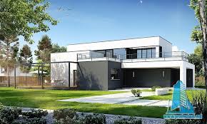 Proiect de casa cu etaj 58. Proiect De Casa Moderna Cu Parter Etaj Garaj Pentru Doua Automobile Si Terasa Verde Pe Acoperis 100832 Proiectari Si Constructii