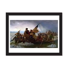 Map of delaware river area depicting route george washington and his army made during the crossing b painting. George Washington S Crossing Of The Delaware River Oil Painting Reprod Young N Refined