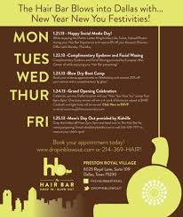 The Hair Bar Blows Into 2013 With A Week Of Festivities Salon Promotions New Year Hairstyle Grand Opening