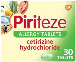 Piriteze Antihistamine Allergy Relief Tablets Cetrizine 30s Amazon Co Uk Health Personal Care Allergy Tablets Allergy Relief Allergies