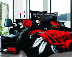 أسود زيبرا الجلد الأحمر روز زهرة ثلاثية الأبعاد طباعة طقم سرير Egytian غطاء سرير مصنوع من القطن المفارش كال الملك سوبر الملك الحجم بنات نوم 3d Print Bedding Set King Sizebedding Set Aliexpress