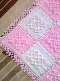 Pembe Beyaz Battaniye Battaniye Baby Knitting Patterns Tig Isleri