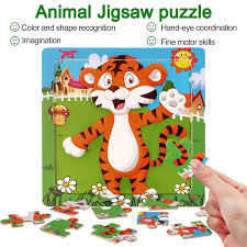 This colorful puzzle is a great family activity for adults and children to enjoy together. Kangler Wooden Jigsaw Puzzles Set For Kids Age 2 4 Year Old 9 Piece Animals Colorful Wooden Puzzles For Toddler Children Learning Educational Puzzles Toys For Boys And Girls 6 Puzzles Toys