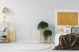 The colors blue, gold, black, grey and white indeed made this bedroom a special place for rest and okay, the only navy and gold in this bedroom is the chairs and the accent table in between them the accent wall matches well with the bed. 15 Gorgeous White And Gold Bedroom Ideas Home Decor Bliss