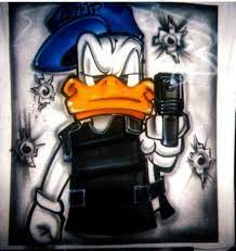 At this door of dk's graffiti calendar you can watch me drawing donald duck holding a spraycan.at the dkdrawing graffiti advent calendar u will get every day. Gangster Alternative Disney Duck Gangster