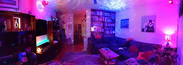 Lights on the front blinked in groovy colors. The Effect Of The Disco Ball Is Lost In The Panoramic Shot But I Think The Projector Adds A Nice Color To The Other Side Of The Room Everyonesdoingit Hue