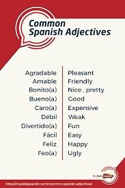 Examples note here that the word blue is an adjective (descriptive adjective) describing the noun dress. without doubt, adverbs do describe or modify adjectives. 100 Most Common Spanish Adjectives Pdf My Daily Spanish