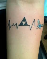 Zelda Triforce Symbol Heartbeat Line And Navi Tatuajes