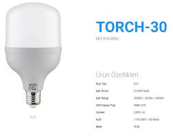 horoz torch led ampul e27 20w 30w 40w 50w beyaz gunisigi fiyatlari ve ozellikleri
