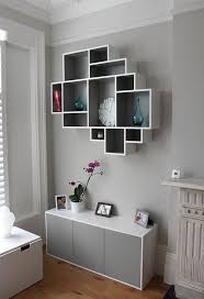 Shelving Solution Intersecting Decorative Grey Color Wall Shelf Floating Shelves Living Room Shelves Interior