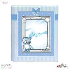 Idea Regalo Per Battesimo E Nascita Album Con Portafoto Argento E Diario Del Neonato Con Immagine Orsetto Misura 20x2 Portafoto Regali Per Battesimo Neonato