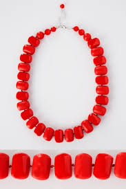 Red Chunky Bead Necklace