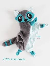 Doudou Corps Plat Raton Laveur Minkee Polaire Coton Sur Commande Doudou Enfant Doudou Tuto Couture Doudou