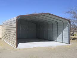 This Our Standard Style Carport With Both Sides Enclosed And The Back Enclosed For Extra Sun And Wind Protection Metal Carports Carport Metal Garage Buildings