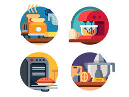 Kitchen Appliances Icons By Kit8 Design Popular Dribbble Shots Kitchen Appliances Game Icon Design Flat Design Icons