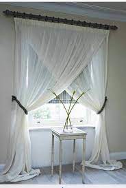 You can have them made and installed or buy some all ready to go from shops like spotlight. Double Panel Sheer Curtains Split And Draped Love The Way This Looks Home Decor Master Bedrooms Decor Home