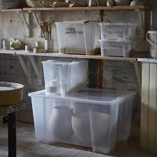 Samla Bak Met Deksel Transparant 39x28x14 Cm 11 L Ikea In 2020 Ikea Storage Boxes Storage Boxes With Lids Ikea