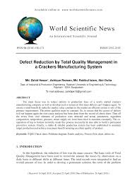 Pdf Defect Reduction By Total Quality Management In A
