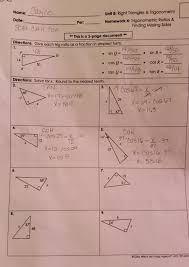 Complete answer key for worksheet 2 (algebra i honors). Solved Name Cayce Date Per Unit 8 Right Triangles T Chegg Com