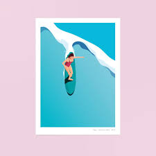 Dancing Feet Surf Drawing Surf Art Small Canvas Art