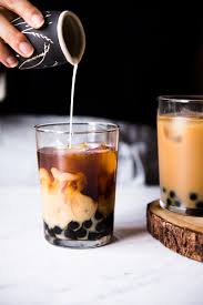 A mixture of tea leaves are brewed with hot water, and pulled (a pouring process used to enhance flavour and colour) four times, then finally mixed with evaporated milk and sugar to taste. How To Make Bubble Tea Boba Tea æ³¢éœ¸å¥¶èŒ¶ çç å¥¶èŒ¶ Healthy Nibbles