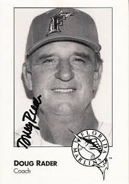 Doug Rader autographed 1993 Florida Marlins team issued photo card