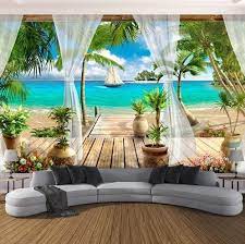 Tropical beach scene wallpaper wall mural. 13 Beach Wall Murals Ideas Beach Wall Murals Wall Murals Beach Mural
