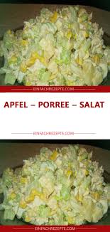 Zutaten 200 G Porree 2 Apfel Sauerlich 1 Dose Mais 120 G Kase Emmentaler Gerieben 2 Ei Er 300 G Saur Porree Salat Rezepte Leicht Partysalat Rezept