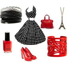 Black And White Polka Dots With Red Accents Fashion My Style Clothes