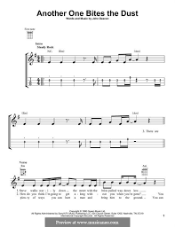 Another One Bites The Dust Queen By J Deacon Sheet Music On Musicaneo