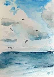 See more ideas about watercolor, easy watercolor, watercolor paintings. Simply Sensational Seaside Watercolor Paintings Bored Art Watercolor Landscape Paintings Ocean Painting Watercolor Sea