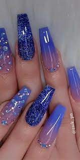 Pin By Monica Muszalski On Unhas Blue Acrylic Nails Stylish Nails Designs Long Acrylic Nail Designs