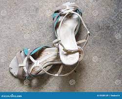 Pair of High Heeled, Old Lady Shoes, Scratched Leather Stock Image - Image  of lady, white: 59289189