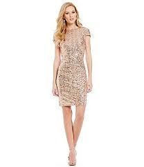 Belle Badgley Mischka Manhattan Sequin Cowl Back Party Dress