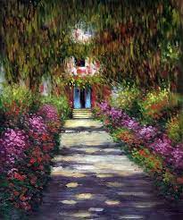 Claude Monet Garden Path At Giverny Reproduction Painting Monet Garden Giverny Monet Paintings Claude Monet Art