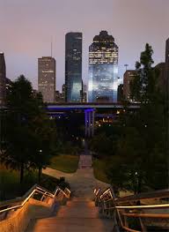 Wall Mural Next To Fitness Center The Houston Skyline At Sundown Downtown Houston Texas Houston Skyline Downtown Houston
