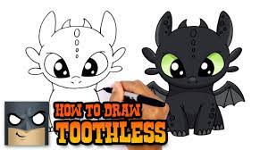 Toothless easy cute baby dragon drawings. How To Draw Toothless How To Train Your Dragon Youtube