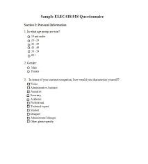 Questionnaire Template 09 Questionnaire Template Questionnaire Template Word Good Essay