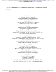 She went further by pursuing a masters' degree in nutrition which took her three years to complete. Pdf Covid 19 And Retail Grocery Management Insights From A Broad Based Consumer Survey