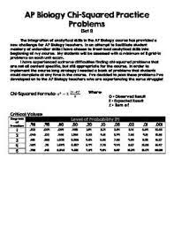 Ap Biology Chi Squared Problems Set 1 With Grid In Answer Option Ap Biology Biology Problem Set