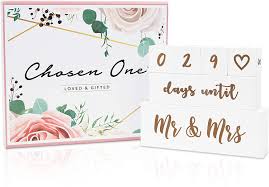 The gift includes matching necklace, paper jewelry, gift box, and card. Buy Mr Mrs Wedding Countdown Block Set By Chosen One Double Sided Countdown Calendar For Marriage Gift Bridal Shower Gifts Engagement Gifts Wedding Gifts For Bride And Groom Online